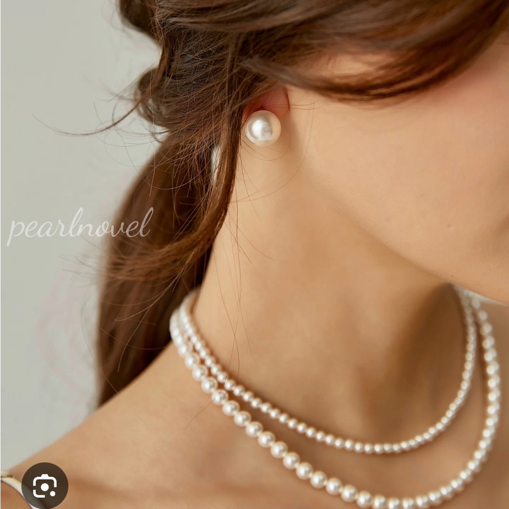 Swarovski Crystal White Pearl Stud Earrings Sterling Silver 10mm